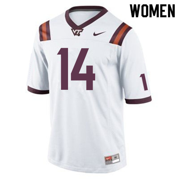 Women #14 Damon Hazelton Virginia Tech Hokies College Football Jerseys Sale-Maroon